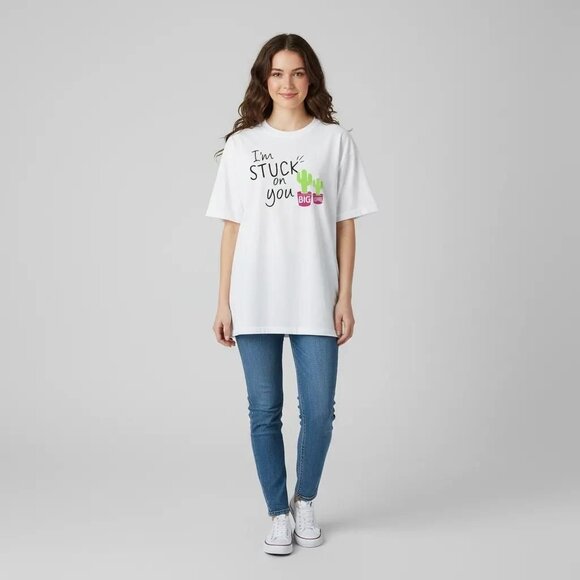 Comfort Colors Tops - Comfort Colors Unisex I'm Stuck On You Big Little Cactus White T-Shirt Medium